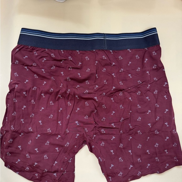 BOXER BRIEF Burgundy w/baby blue color Martini Shaker figure by MARINE LAYER #18 - Picture 3 of 3